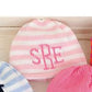 STRIPE HAT WITH ROLL BRIM AND NAME, LETTER OR MONOGRAM