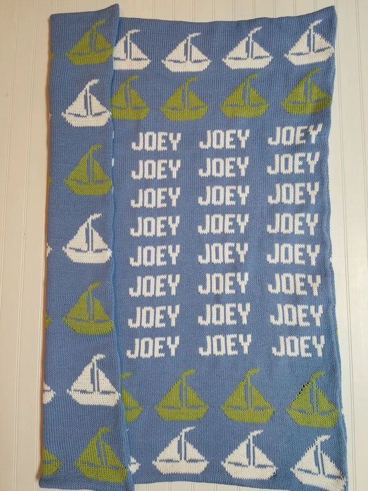 SAILBOAT REPEAT NAME BLANKET