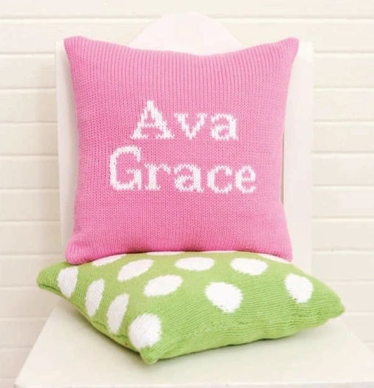 Personalized 10×10 Name or Letter Pillow | Custom Knit Decorative Pillow