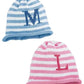 STRIPED ROLL HATS WITH LETTER