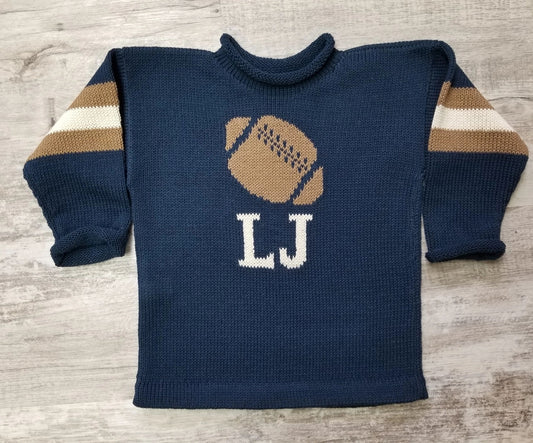 Knitted Football Sweater with Name: Personalized Sports Wear