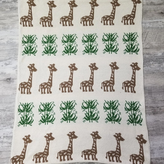 Knitted Giraffe Blanket