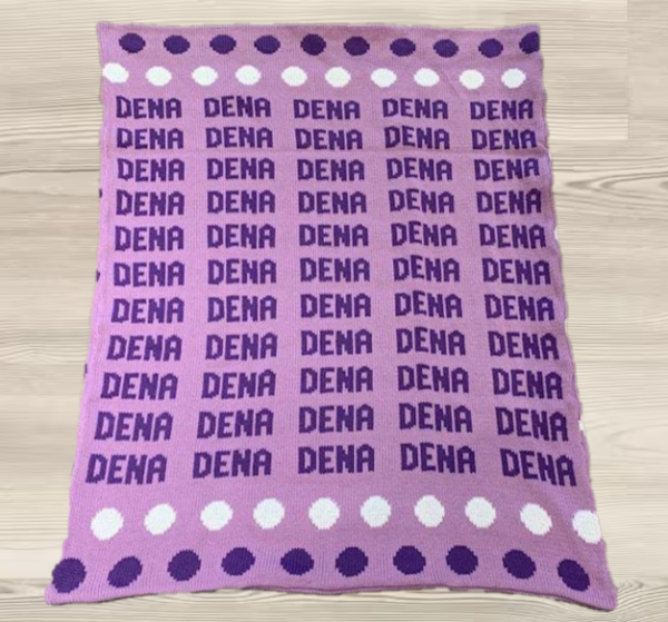 POLKA DOTS REPEAT NAME BLANKET