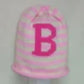 STRIPE HAT WITH ROLL BRIM AND NAME, LETTER OR MONOGRAM